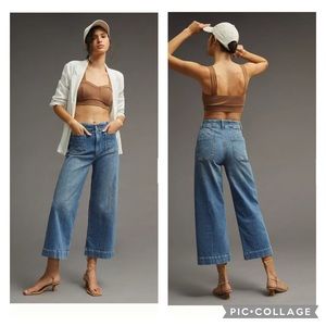 Anthropologie The Skipper Cropped Wide-Leg Jeans, like Colette Denim, Size 27 P